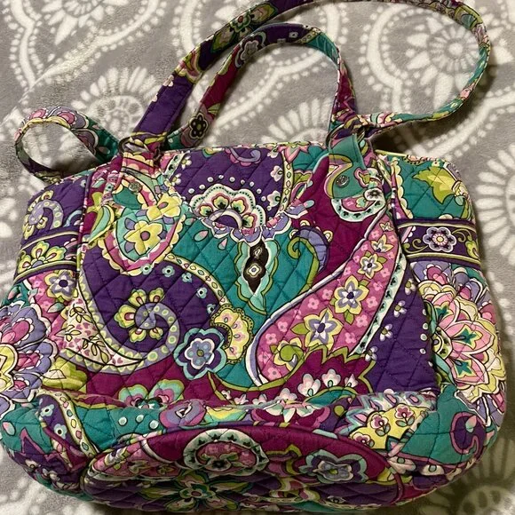 Vera Bradley Heather Pattern 2 bags!  Bowler bag (EUC) and Glenna - Picture 12 of 16